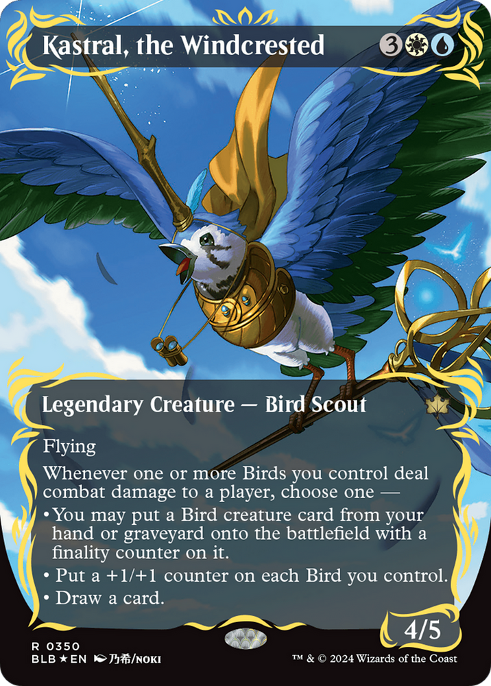 Kastral, the Windcrested (Borderless) (Raised Foil) [Bloomburrow]