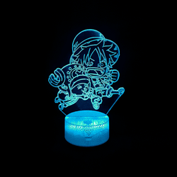 Lámpara Led Mini Luffy y Chopper Base Agrietada