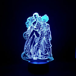 Lámpara Led Luffy y Boa One Piece Base Negra