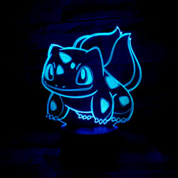 Lámpara Led Bulbasaur Base Negra con Aplicación