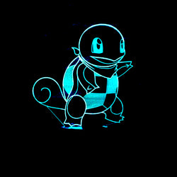 Lámpara Led Squirtle Base Negra con Aplicación