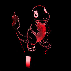 Lámpara Led Charmander Base Negra con Aplicación