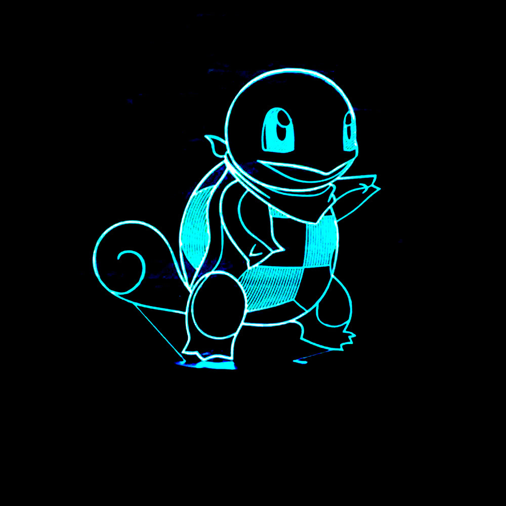 Lámpara Led Squirtle Base Negra