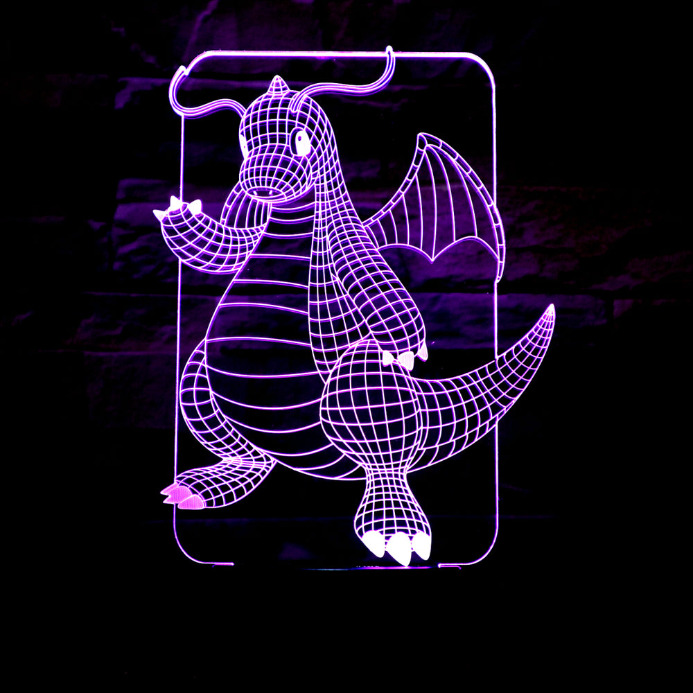 Lámpara Led Dragonite Malla 3D Base Negra con Aplicación