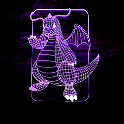 Lámpara Led Dragonite Malla 3D Base Negra con Aplicación