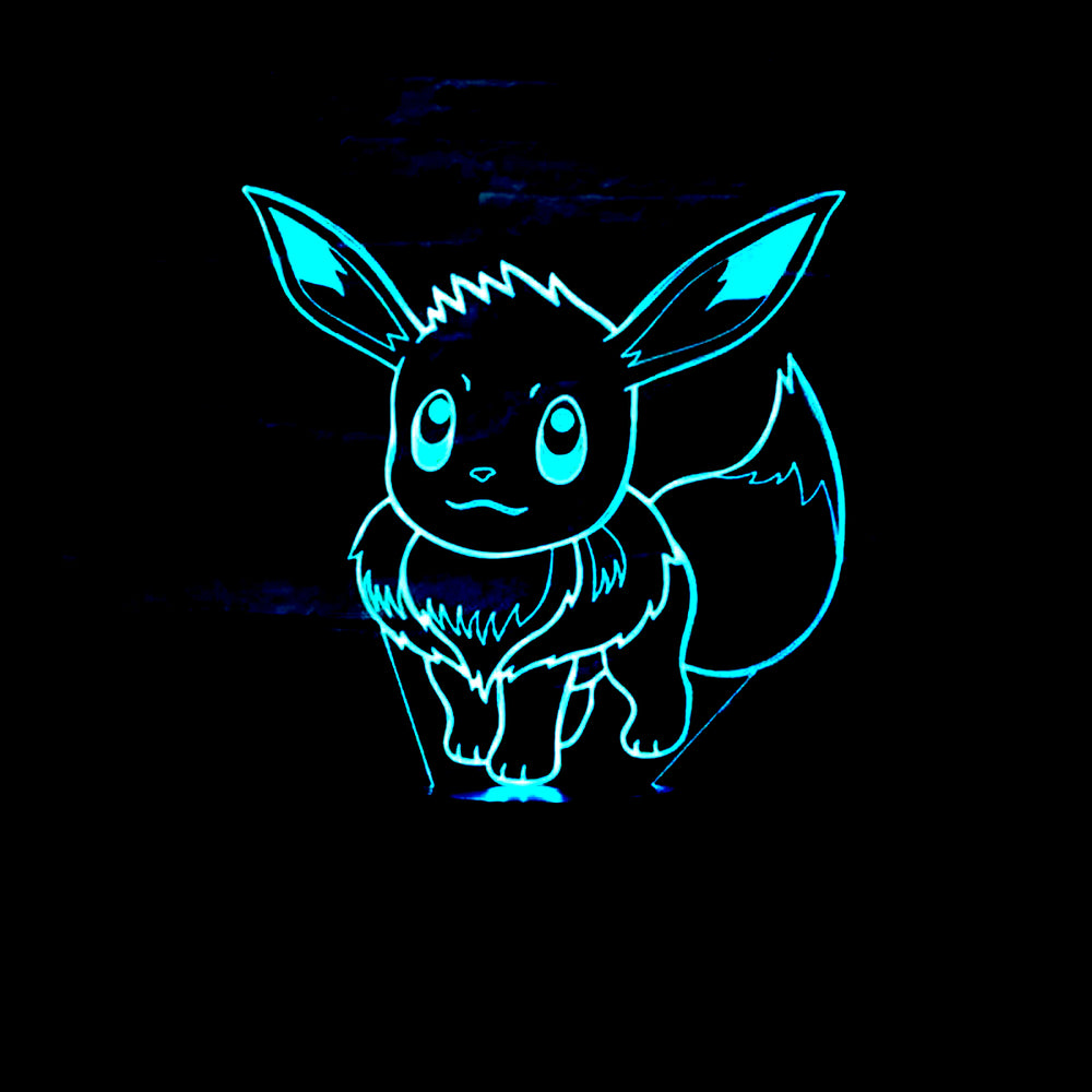 Lámpara Led Eevee Base Negra con Aplicación