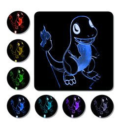 Lámpara Led Charmander Base Negra con Aplicación