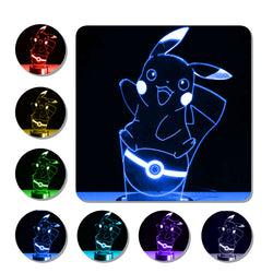 Lámpara Led Pikachu en Pokeball Base Negra