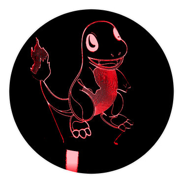 Lámpara Led Charmander Base Negra con Aplicación