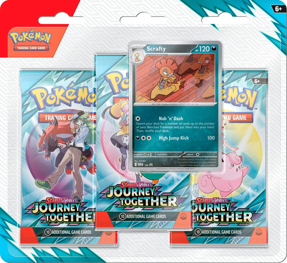 [PREVENTA] Pokemon TCG Scarlet & Violet - Journey Together - 3-Pack Blister (unidad, diseño al azar)