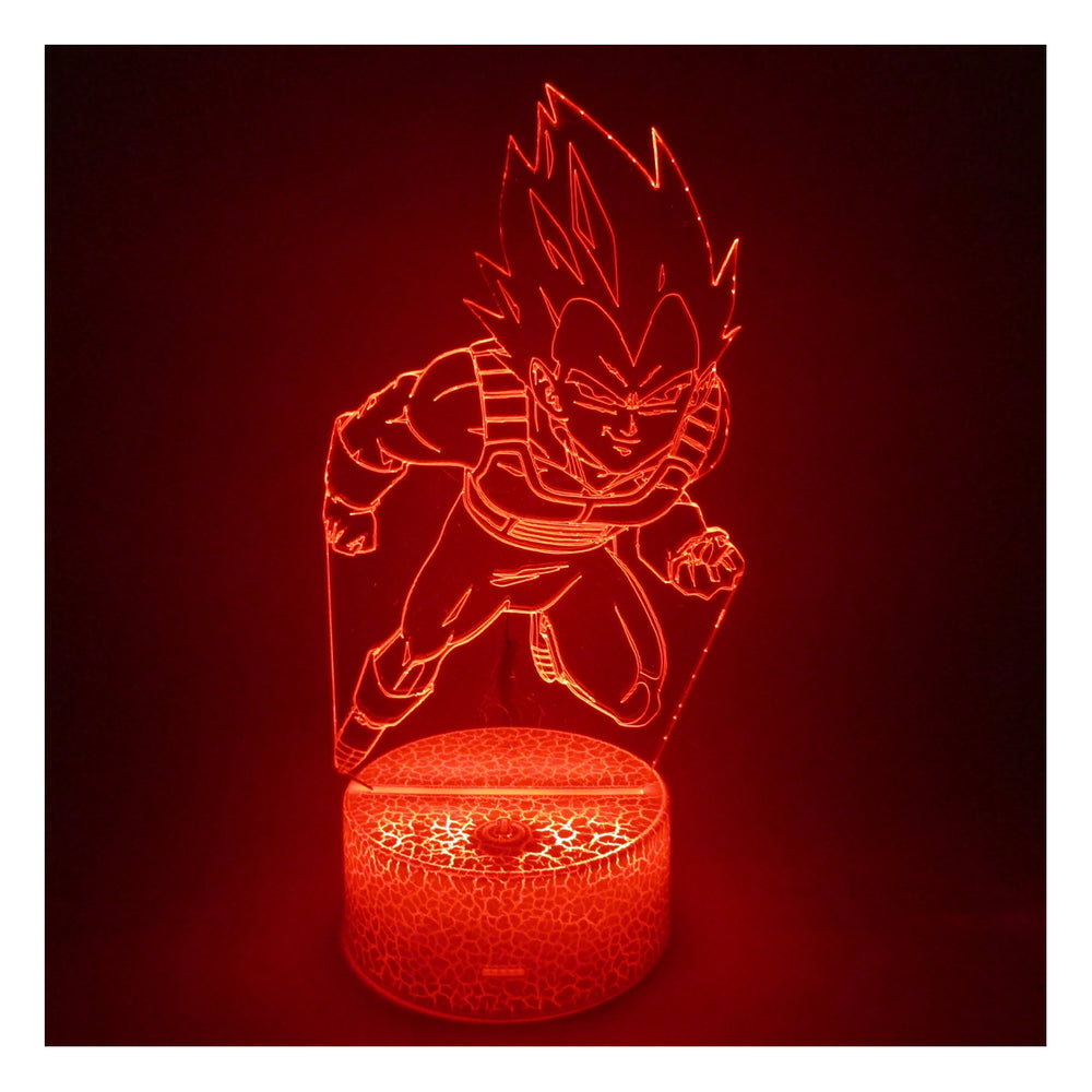 Lámpara 3d Escritorio Vegeta DBZ Base Agrietada