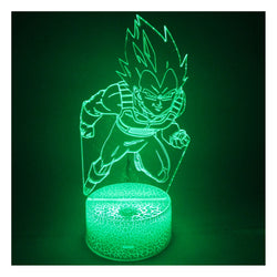 Lámpara 3d Escritorio Vegeta DBZ Base Agrietada