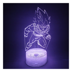 Lámpara 3d Escritorio Vegeta DBZ Base Agrietada