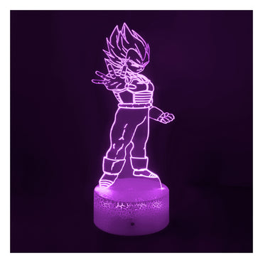 Lámpara 3d Principe Vegeta Base Agrietada