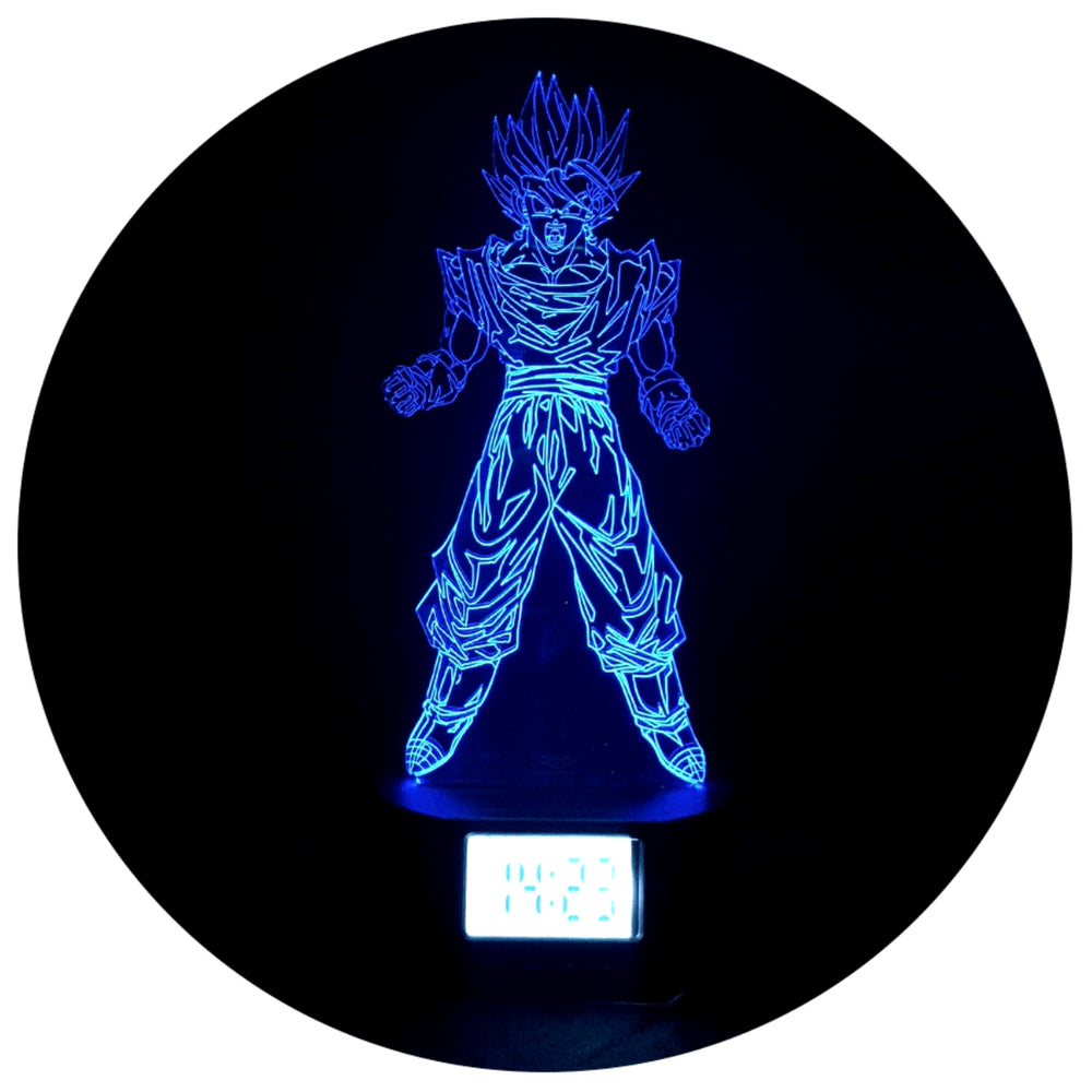 Lámpara 3d Vegeto DBZ Base Reloj con Alarma