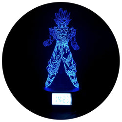 Lámpara 3d Vegeto DBZ Base Reloj con Alarma