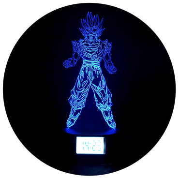 Lámpara 3d Vegeto DBZ Base Reloj con Alarma