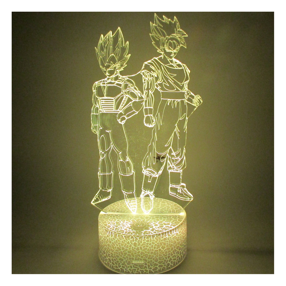 Lámpara 3d ilusión Goku x Vegeta Base Agrietada