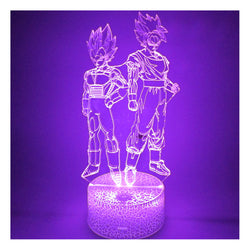 Lámpara 3d ilusión Goku x Vegeta Base Agrietada