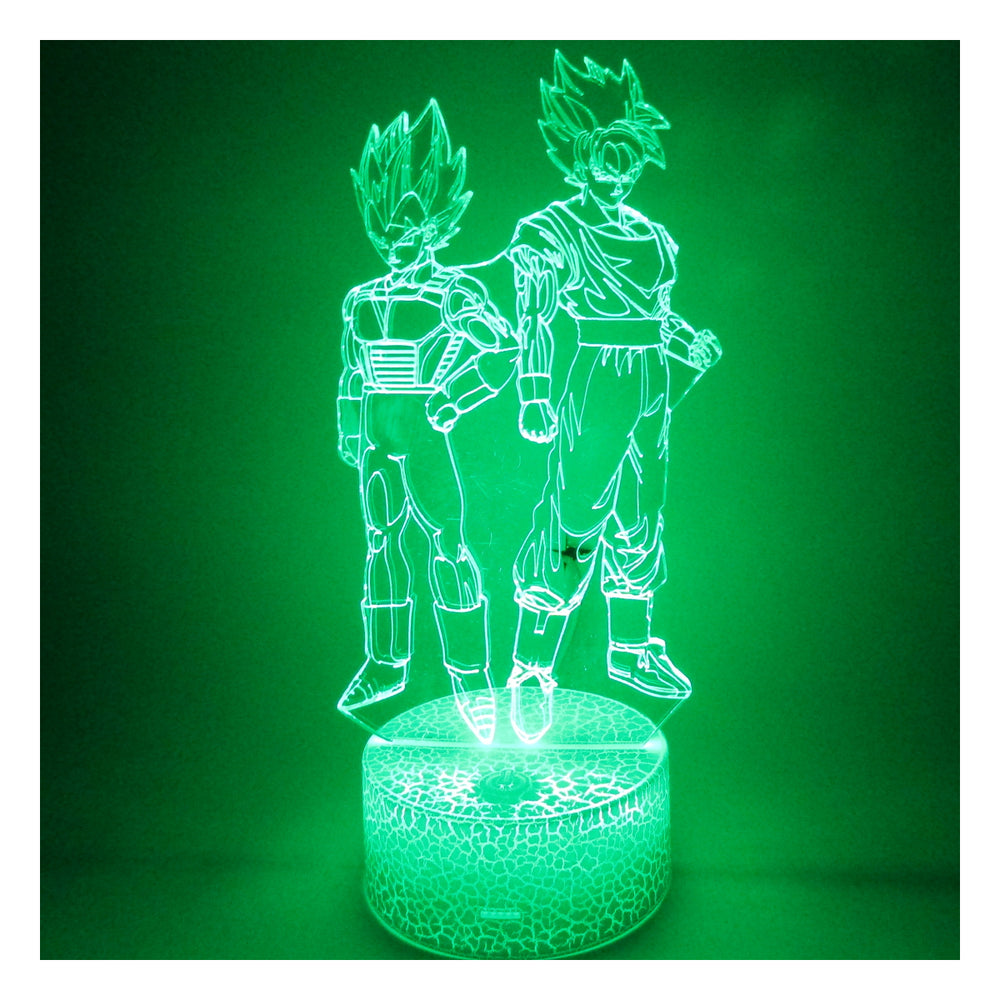 Lámpara 3d ilusión Goku x Vegeta Base Agrietada