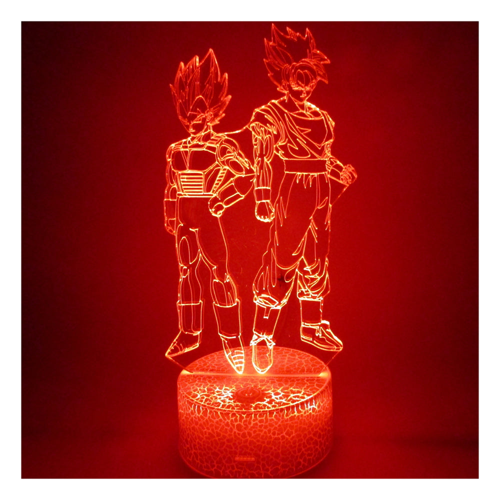 Lámpara 3d ilusión Goku x Vegeta Base Agrietada