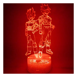 Lámpara 3d ilusión Goku x Vegeta Base Agrietada