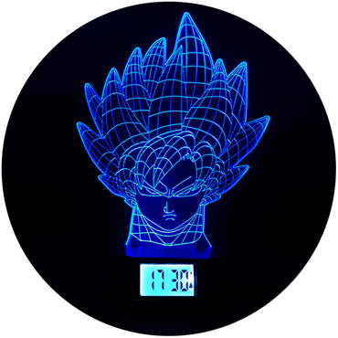 Lámpara Led Goku SSJ Cara Base Reloj Usb