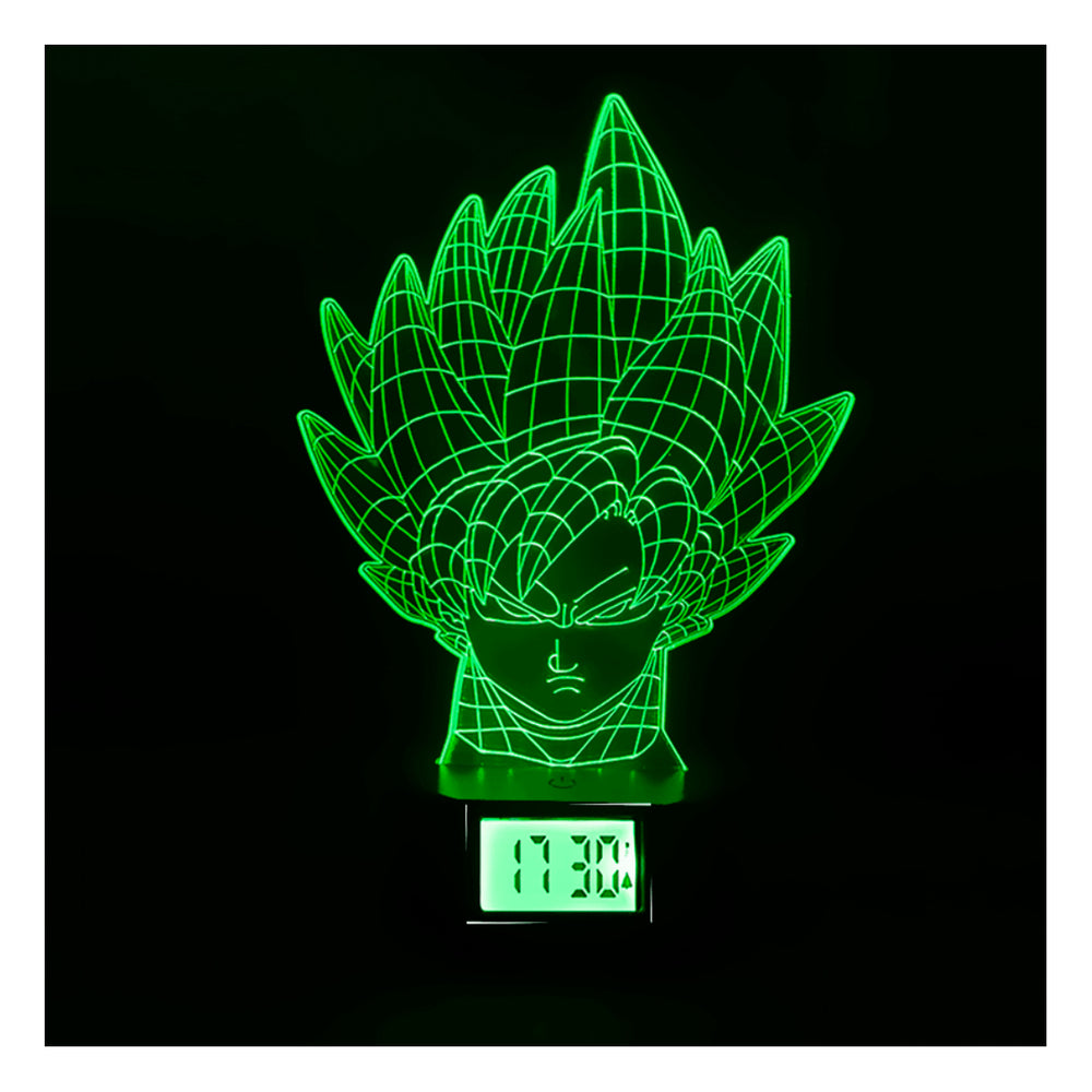 Lámpara Led Goku SSJ Cara Base Reloj Usb