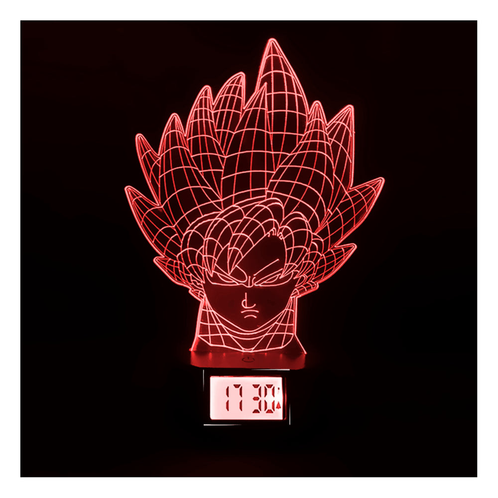 Lámpara Led Goku SSJ Cara Base Reloj Usb