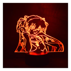 Lámpara Ilusión 3d Asuka Evangelion Base Negra