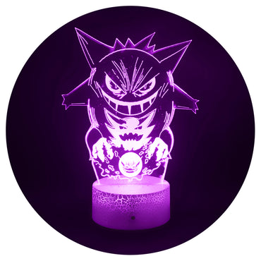 Lámpara Led Gengar, Gastly y Hunter Pokémon Base Agrietada