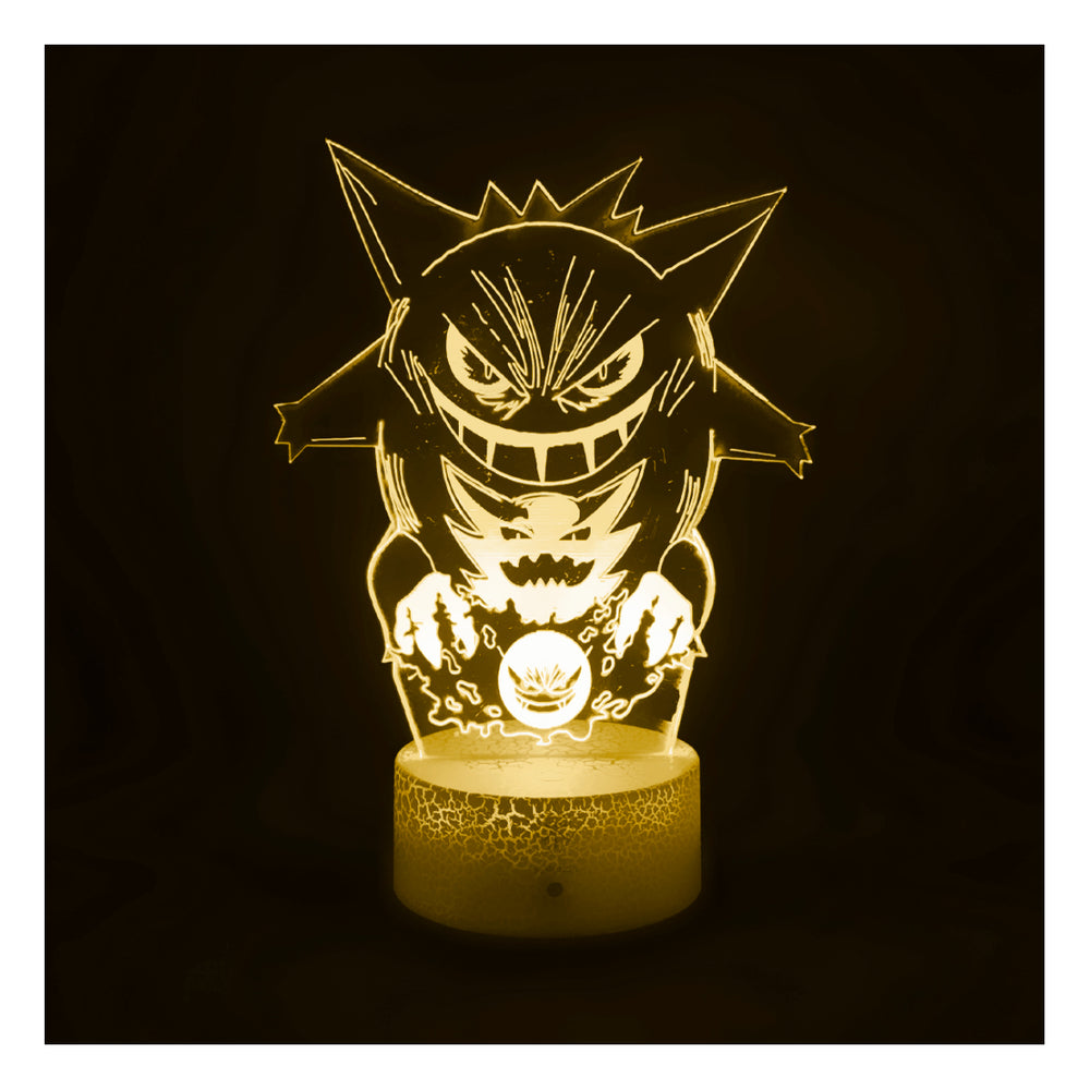 Lámpara Led Gengar, Gastly y Hunter Pokémon Base Agrietada