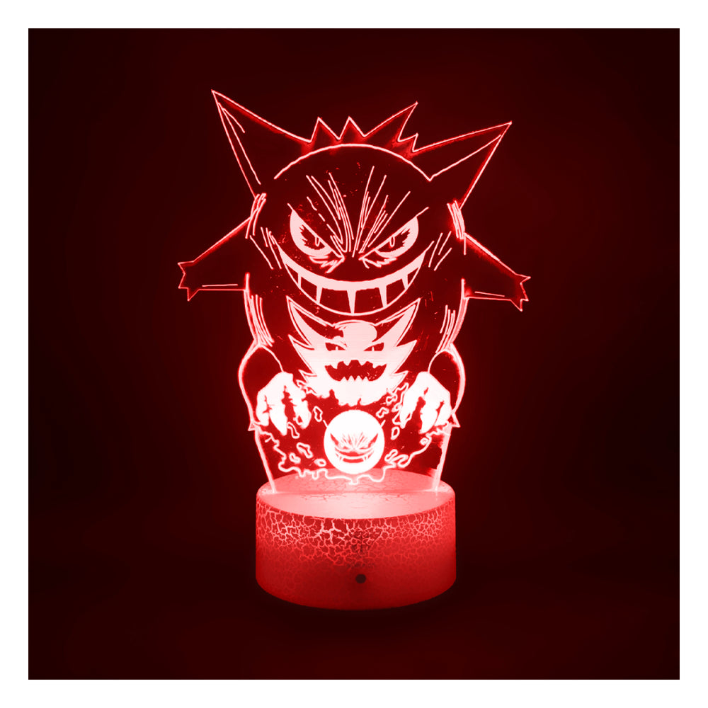 Lámpara Led Gengar, Gastly y Hunter Pokémon Base Agrietada