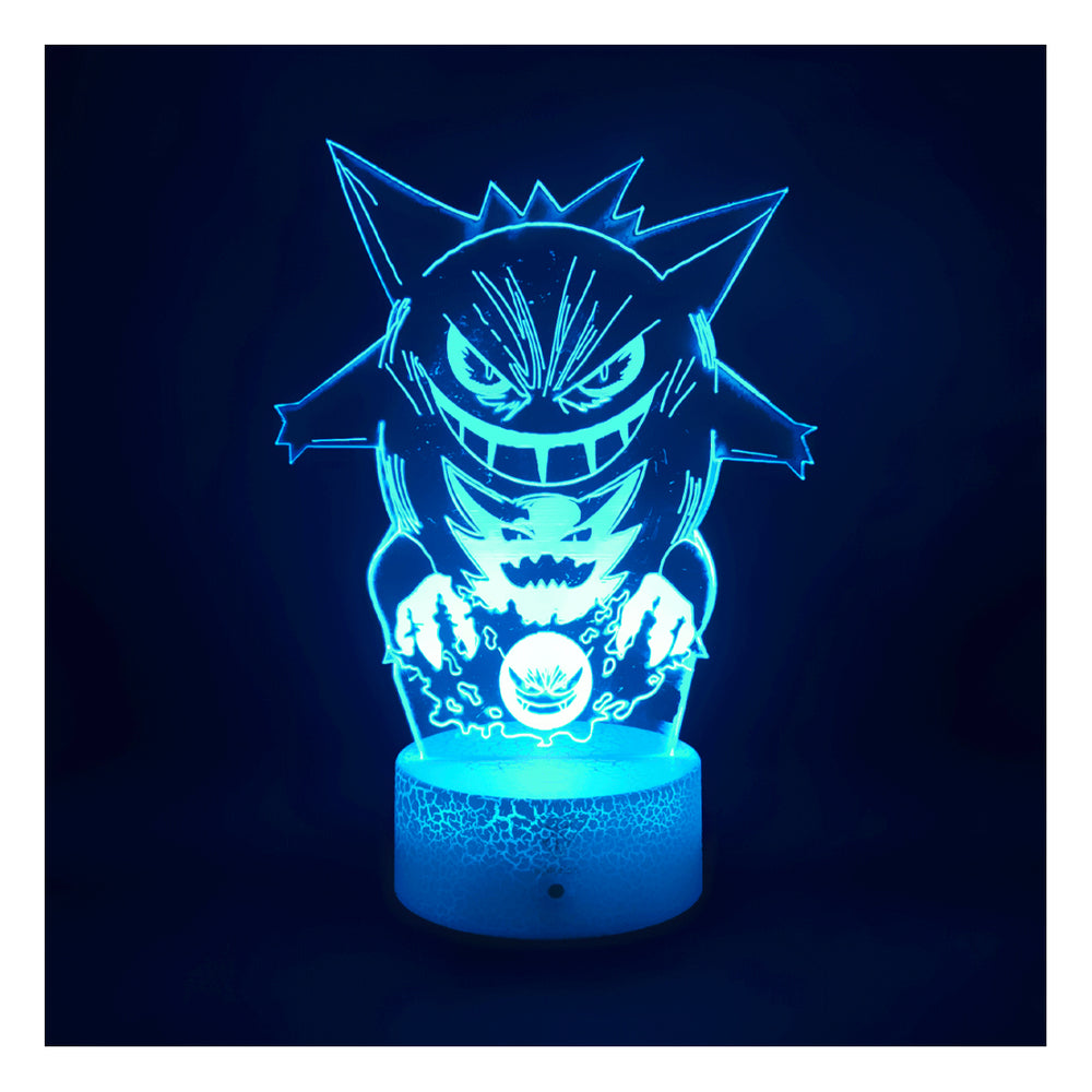 Lámpara Led Gengar, Gastly y Hunter Pokémon Base Agrietada