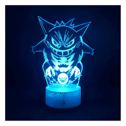 Lámpara Led Gengar, Gastly y Hunter Pokémon Base Agrietada