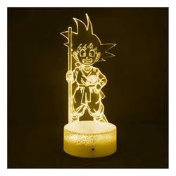 Lámpara Ilusión 3d Goku Niño Dragon Ball Base Agrietada