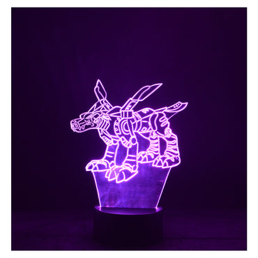 Lámpara Led Metalgarurumon Digimon Base Negra