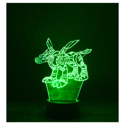 Lámpara Led Metalgarurumon Digimon Base Negra