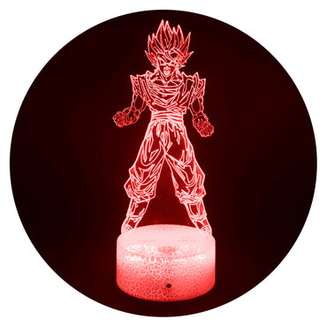 Lámpara Ilusión 3d Vegito Dragon Ball Base Agrietada