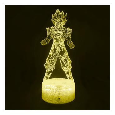 Lámpara Ilusión 3d Vegito Dragon Ball Base Agrietada