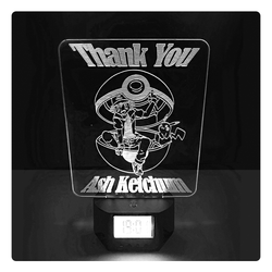 Lámpara Led Thank You Ash Base Reloj con Alarma