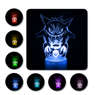 Lámpara Led Gengar, Gastly y Hunter Pokémon Base Agrietada