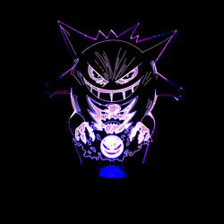 Lámpara Led Gengar, Gastly y Hunter Pokémon Base Negra con Aplicación