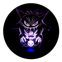 Lámpara Led Gengar, Gastly y Hunter Pokémon Base Negra con Aplicación